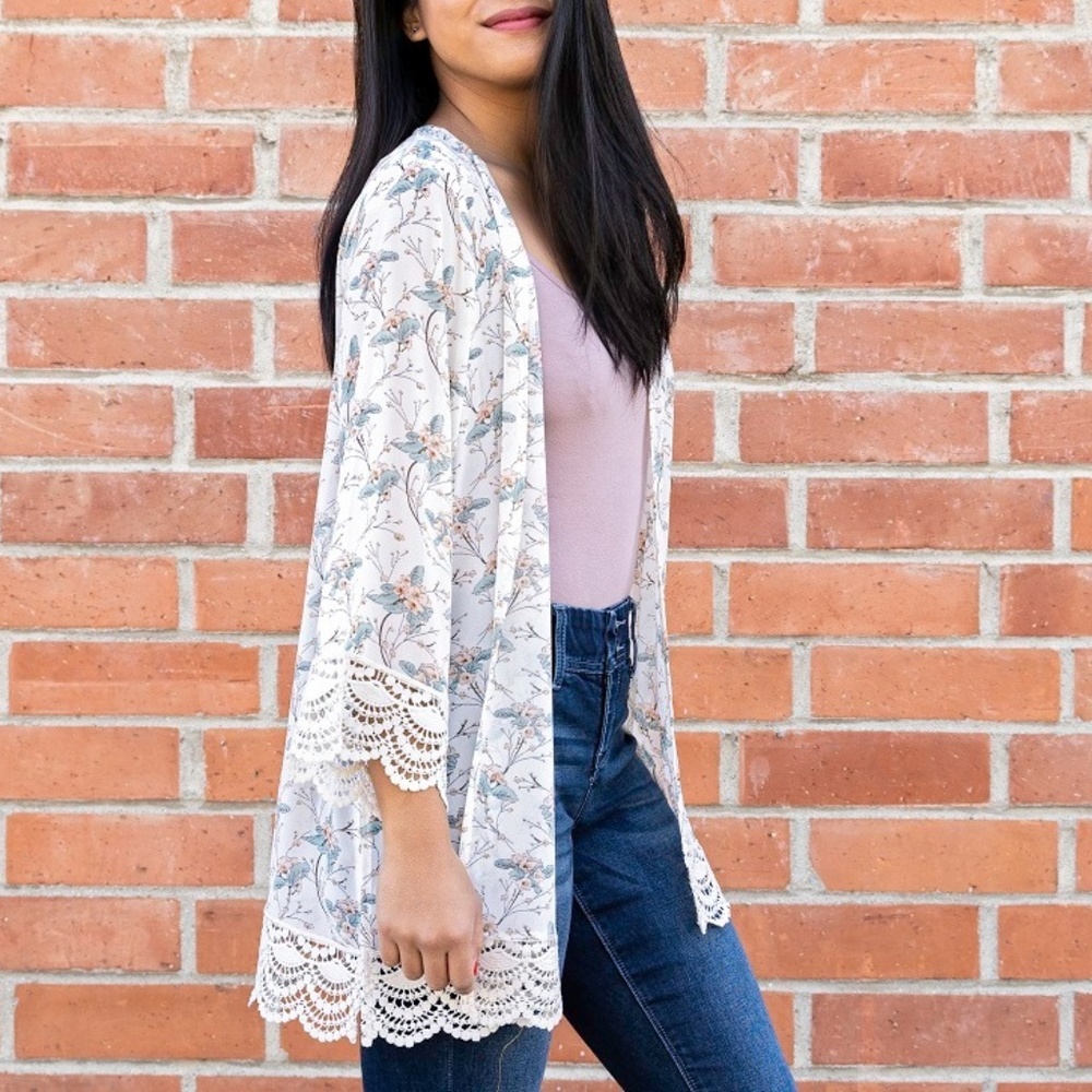 Missy and PLUS Floral Lace Kimono